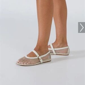 Tony Bianco mesh white flats